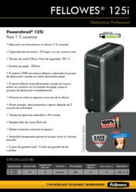 Destructora de Papel Fellowes C-125i de 18 Hojas en MegaOffice.com.ve